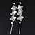 Long Silver Tone Floral Filigree Drop Earrings - 12.5cm Length - view 3