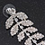 Long Crystal 'Leaf' Earrings In Silver Plating - 8.5cm Length - view 7