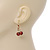 Small Sweet Red Resin 'Cherry' Drop Earrings In Gold Plating - 3.5cm Drop - view 2
