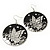 Black/Silver Round 'Butterfly' Drop Earrings - 6cm Length - view 5
