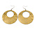 Gold/Yellow Cut-Out Floral Hoop Earrings - 6cm Length - view 2