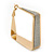 Gold Plated Textured Square Hoop Earrings - 4cm Length - view 11