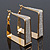Gold Plated Textured Square Hoop Earrings - 4cm Length - view 3