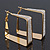Gold Plated Textured Square Hoop Earrings - 4cm Length - view 12