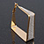Gold Plated Textured Square Hoop Earrings - 4cm Length - view 7