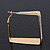 Gold Plated Textured Square Hoop Earrings - 4cm Length - view 9