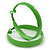 Large Salad Green Enamel Hoop Earrings - 55mm Diameter - view 3