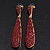 Luxury Red Crystal Teardrop Earrings In Gold Plating - 7.5cm Length - view 2