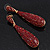 Luxury Red Crystal Teardrop Earrings In Gold Plating - 7.5cm Length - view 6