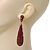 Luxury Red Crystal Teardrop Earrings In Gold Plating - 7.5cm Length - view 3