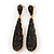Luxury Black Crystal Teardrop Earrings In Gold Plating - 7.5cm Length