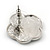 Dark Grey Enamel 'Rose' Stud Earrings In Rhodium Plating - 2cm Diameter - view 3