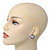 Dark Grey Enamel 'Rose' Stud Earrings In Rhodium Plating - 2cm Diameter - view 6