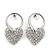Romantic Crystal 'Heart' Drop Earrings In Silver Plating - 3.5cm Length - view 5