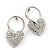 Romantic Crystal 'Heart' Drop Earrings In Silver Plating - 3.5cm Length - view 8