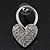 Romantic Crystal 'Heart' Drop Earrings In Silver Plating - 3.5cm Length - view 3