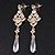 Bridal Clear Cz Chandelier Drop Earring In Gold Plating - 8cm Length - view 8