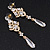 Bridal Clear Cz Chandelier Drop Earring In Gold Plating - 8cm Length - view 9