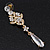 Bridal Clear Cz Chandelier Drop Earring In Gold Plating - 8cm Length - view 6