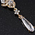 Bridal Clear Cz Chandelier Drop Earring In Gold Plating - 8cm Length - view 10
