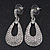 Bridal Crystal Teardrop Earrings In Rhodium Plating - 4cm Length - view 6