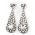 Silver Plated Clear CZ Teardrop Earrings - 6.5cm Length - view 4