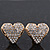 Gold Plated Crystal 'Te Amo' Heart Stud Earrings - 1.5cm