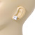 Princess-Cut Clear CZ Stud Earrings In Rhodium Plating - 10mm Diameter - view 3