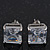 Princess-Cut Clear CZ Stud Earrings In Rhodium Plating - 10mm Diameter - view 7
