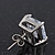 Princess-Cut Clear CZ Stud Earrings In Rhodium Plating - 10mm Diameter - view 4