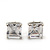 Princess-Cut Clear CZ Stud Earrings In Rhodium Plating - 10mm Diameter - view 2