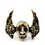 Burn Gold 'Skull & Wings' Stud Earrings - 15mm Length - view 3