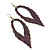 'Eve's Leaf' Dark Purple Enamel Drop Earrings In Burn Gold - 12cm Length