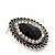 Burn Silver Black Jewelled Teardrop Stud Earrings - 3cm Length - view 5