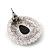 Burn Silver Black Jewelled Teardrop Stud Earrings - 3cm Length - view 6