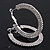 2-Row Crystal Flat Hoop Earrings In Rhodium Plating - 4.5cm in Diameter - view 2