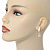 Prom Diamante Simulated Pearl Drop Earrings In Rhodium Plating - 3.5cm Length - view 8