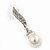 Prom Diamante Simulated Pearl Drop Earrings In Rhodium Plating - 3.5cm Length - view 11
