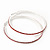 Oversized Slim Red Crystal Hoop Earrings In Rhodium Plating - 7cm Diameter - view 4