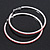 Oversized Slim Red Crystal Hoop Earrings In Rhodium Plating - 7cm Diameter - view 9
