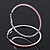 Oversized Slim Red Crystal Hoop Earrings In Rhodium Plating - 7cm Diameter - view 8