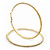 Large Slim Austrian Crystal Hoop Earrings In Gold Plating - 7cm D - view 3