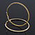 Large Slim Austrian Crystal Hoop Earrings In Gold Plating - 7cm D - view 6