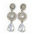 Bridal Clear Swarovski Crystal and CZ Chandelier Earrings In Silver Plating - 60mm Length - view 2