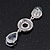 Bridal Clear Swarovski Crystal and CZ Chandelier Earrings In Silver Plating - 60mm Length - view 8