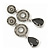 Grey Swarovski Crystal and CZ Teardrop Chandelier Earrings In Silver Plating - 60mm Length - view 2