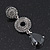 Grey Swarovski Crystal and CZ Teardrop Chandelier Earrings In Silver Plating - 60mm Length - view 8
