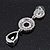Grey Swarovski Crystal and CZ Teardrop Chandelier Earrings In Silver Plating - 60mm Length - view 5
