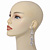 Long Luxury Clear Crystal Drop Earrings In Rhodium Plating - Length 9cm - view 2