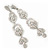 Long Luxury Clear Crystal Drop Earrings In Rhodium Plating - Length 9cm - view 7